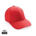 XD Collection Impact 6 panel 280gr Recycled cotton cap with AWARE™ tracer Luscious red