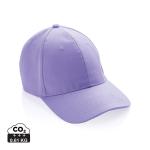 XD Collection Impact 6 panel 280gr Recycled cotton cap with AWARE™ tracer Lila