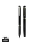 Swiss peak OSLO recycled stainless steel deluxe pen set Black