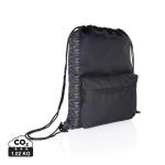 XD Collection AWARE™ RPET Reflective drawstring backpack Black