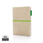 XD Collection A5 jute notebook, nature Nature,green