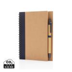 XD Collection Kraft Spiral-Notizbuch mit Stift Blau