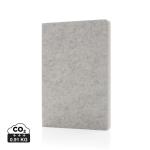 XD Collection Phrase GRS certified recycled felt A5 notebook Convoy grey