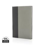 XD Collection Words GRS certified RPET & Kraft A5 notebook Convoy grey