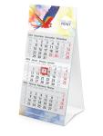 Tischkalender (3-Monatskalender): Kostengünstiger Tisch-Aufstellkalender mit zusätzlicher großer Werbefläche auf der Rückseite – inklusive 4C-Digitaldruck Light grey