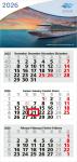 3-Monatskalender (Mehrblock): Preiswerter Mehrblock-Monatskalender mit großzügiger Werbefläche am Kopf und hochwertiger Werbung – inklusive 4C-Digitaldruck Hellgrau