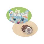 WooBadge custom magnetic badge Nature blue