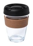 Corgla Glas-Reisebecher Transparent schwarz