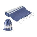 Tortuga recycled cotton beach towel and drawstring bag Dark blue