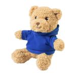Hobear RPET plush teddy bear with hoodie Aztec blue