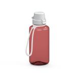 Drink bottle "School" clear-transparent incl. strap, 0.7 l Frozen red