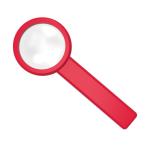 Magnifying glass with handle "Handle 5 x" American red
