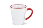 Mug subli Melbourne colored edge & handle 300ml White/red