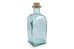 InSideOut Square Recycelte Glaswasserflasche ReuuZ mit Korkverschluss 1 l Transparent