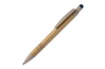 Kugelschreiber Bambus mit Touchpen und Weizenstroh Elementen Blau/beige
