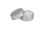 Runde Lippenbalsam-Dose aus recyceltem Aluminium Silber