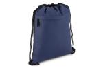 PU coated R-PET 600D Drawstring bag 33 x 42 cm Dark blue