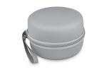 Contoured memory foam travel pillow with EVA case Convoy grey