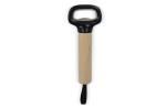 Bottle opener with wooden handle and strap Black