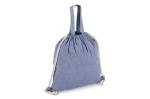 Tasche/Beutel mit Kordelzug aus recycelter Baumwolle 38x42cm Blau