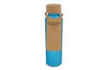 Gefrostete flasche aus recyceltem Glas mit Korkdeckel 500ml Beige/blau