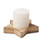 LOTUS Candle on star wooden base Timber