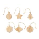 CHRISET Set of wooden Xmas ornaments Timber