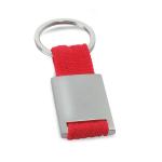 TECH Metal rectangular key ring Red