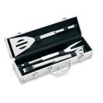 ASADOR 3 BBQ tools in aluminium case Silver