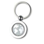 GLOBY Globe metal key ring Silver