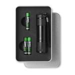 LED PLUS LED torch in tin box Black