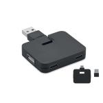 SQUARE-C 4 Port USB Hub Schwarz