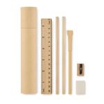 MEJU Paper tube stationery set Fawn