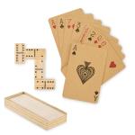 DOMI&CARDS Domino- und Spielkarten-Set Holz