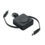 SKILFUL Einziehbares 100W-Typ-C-Kabel Schwarz
