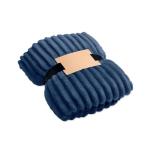 NIEVE RPET fleece striped blanket Aztec blue