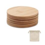 BAYIN SET Set of 6 bamboo coasters Timber