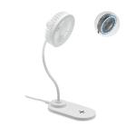 VIENTO Desktop charger fan with light White