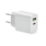 18W 2-Port USB-Ladegerät EU-Ste Weiß