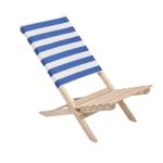 MARINERO Foldable wooden beach chair Icewhite/indyblue