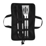 SHAKES 3 Barbecue tools in pouch Black