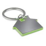 IMBA House shape plastic key ring Lime