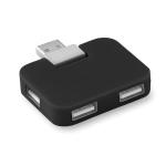 SQUARE 4 port USB hub Black