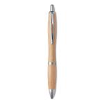 RIO BAMBOO Druckkugelschreiber ABS/Bambus Silber matt