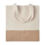 INDIA TOTE Einkaufstasche mit Jutebesatz Beige