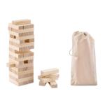 PISA Tower game in cotton pouch Timber