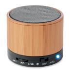 Round Bamboo wireless speaker Black