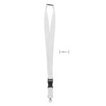 WIDE LANY Lanyard with metal hook 25mm White