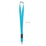 WIDE LANY Lanyard with metal hook 25mm Turqoise