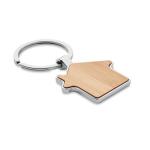 BURNIE House key ring metal bamboo Timber